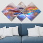 Wallity Conjunto de 4 Cuadros Decorativos de MDF Multicolor